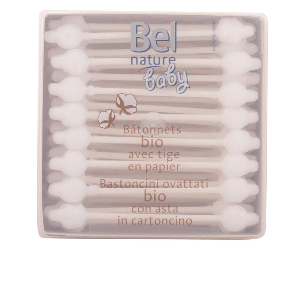 Bel Box of white double-ended cotton swabs with paper sticks and compact rectangular packaging