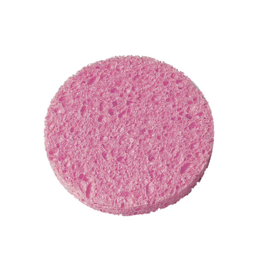 Beter Pink round sponge with porous texture and flat surface, uniform thickness