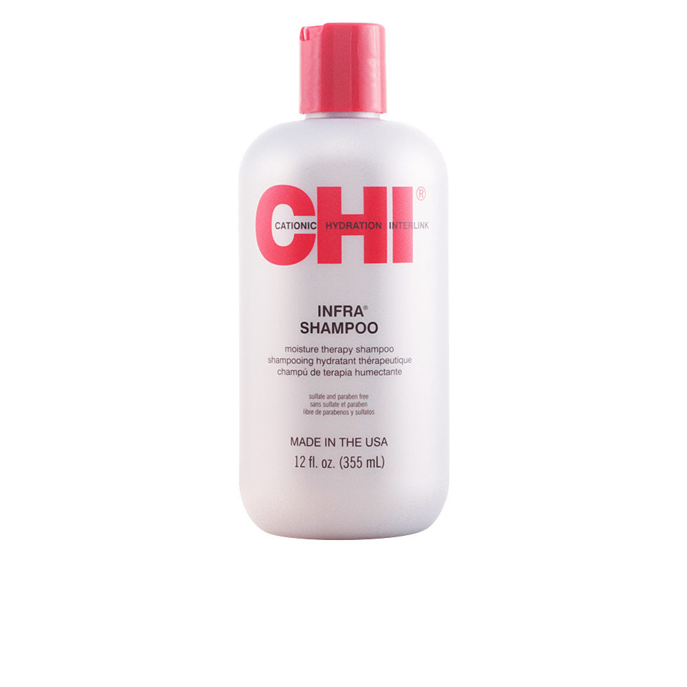355 ml translucent shampoo bottle, Hydrating Infra label, Unisex hair care