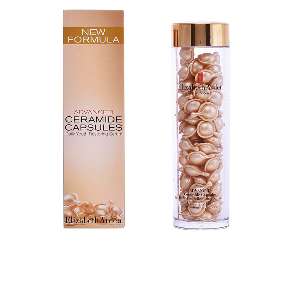 Glass jar of single‑use serum capsules; golden oil‑filled capsules for Women