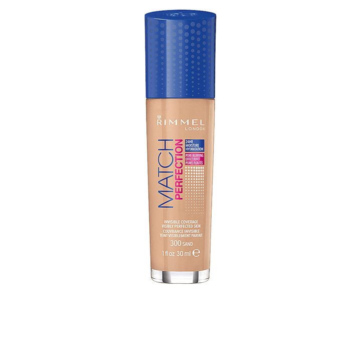 Glass bottle of satin liquid foundation, medium shade, pump dispenser