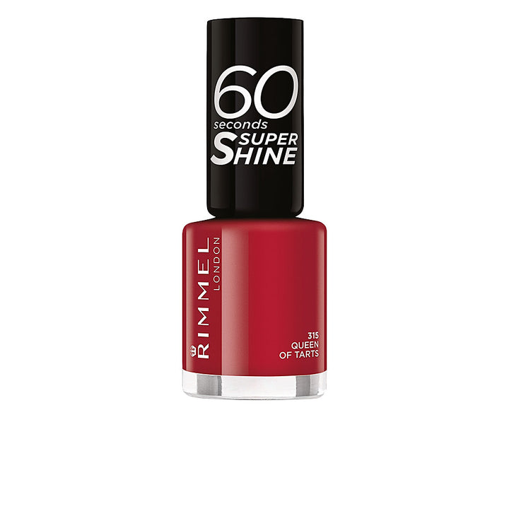 Glossy deep coral‑red nail polish bottle, 8 ml, precision brush