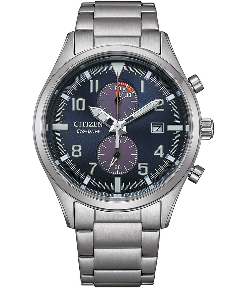 Precision Blue Chronograph with Stainless Steel Brilliance