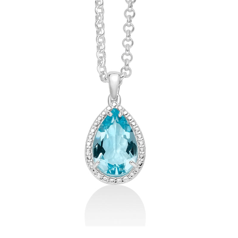Serene Blue Elegance Pendant Necklace