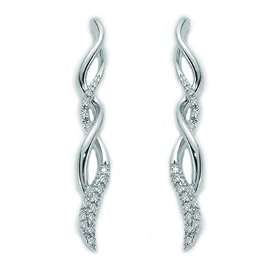 Radiant Harmony Drop Earrings with Clear Diamonds