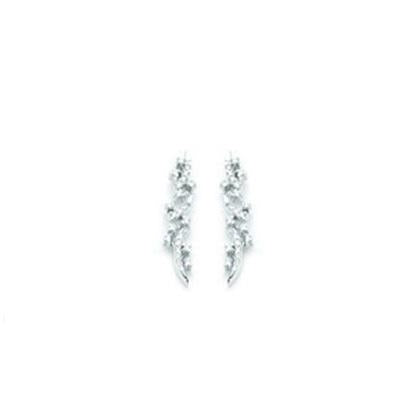 Graceful Silver Ear Climbers with Clear Gemstones