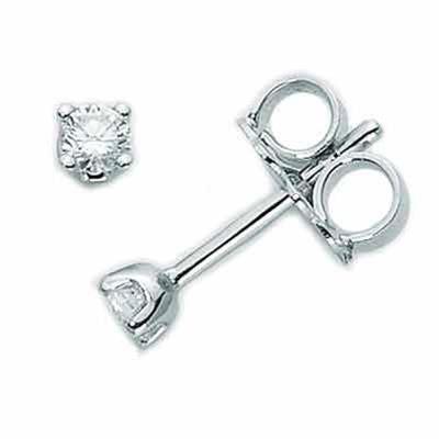 Timeless Classic Diamond Studs in Silver and White Gold