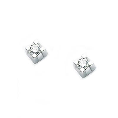 Timeless Classic Diamond Studs in Silver and White Gold