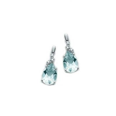 Aquamarine Elegance Drop Earrings with Crystal Accents
