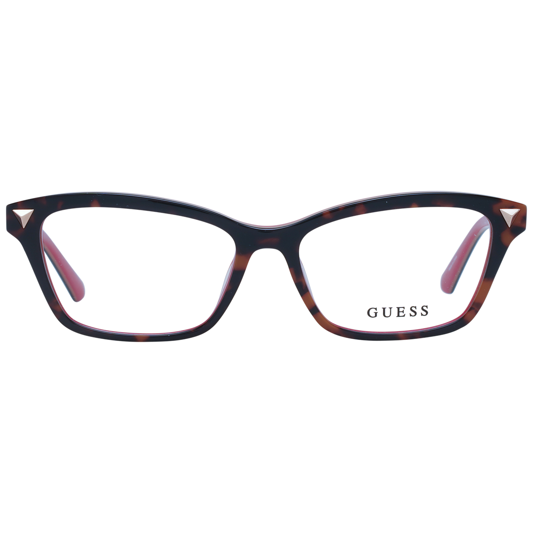 Tortoiseshell square eyeglasses for Women with pink and silver accents, metal temples, triangular studs
