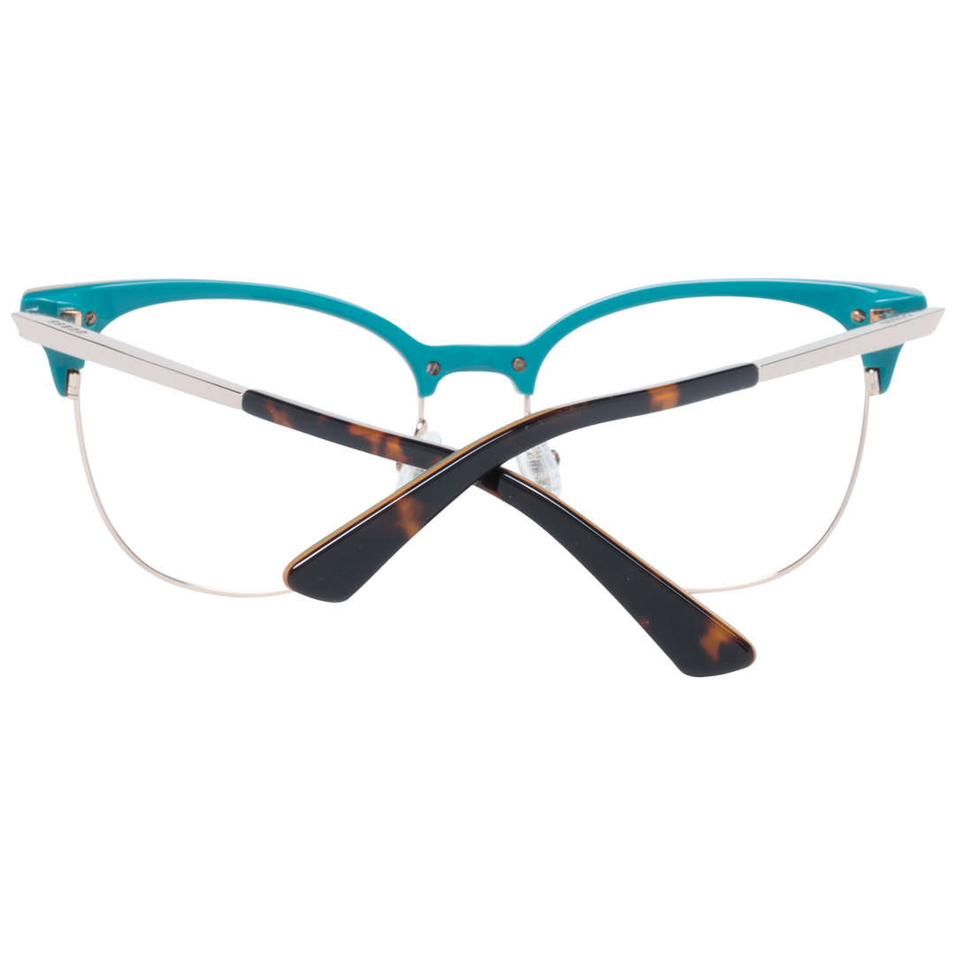 Tortoise shell cat-eye eyeglasses for Women with turquoise and gold triangular corner accents