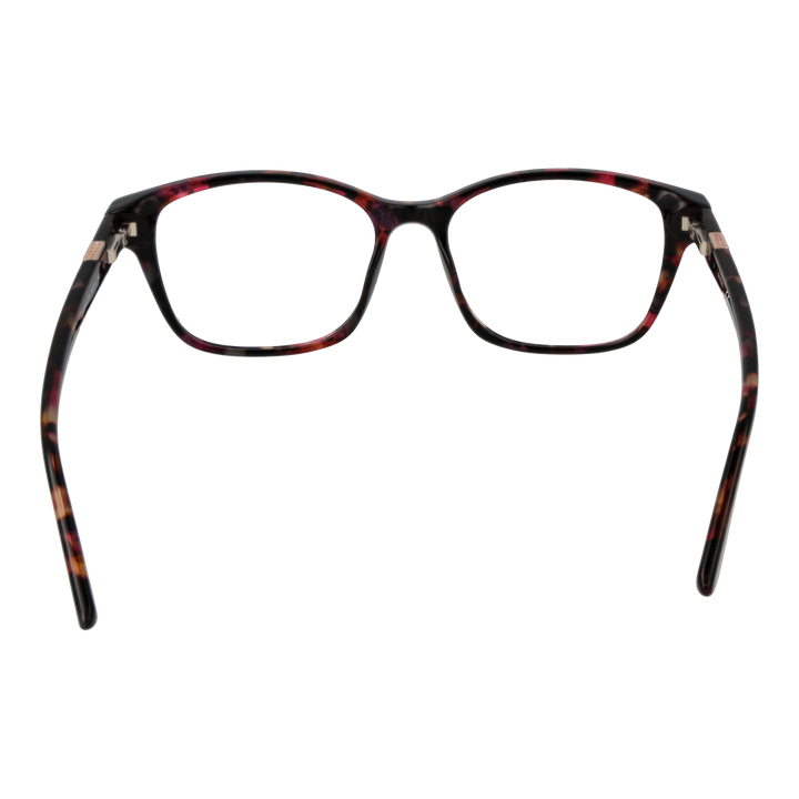 Tortoise shell rectangular eyeglasses for Women in plastic full-rim with pink temple accents and triangle detail