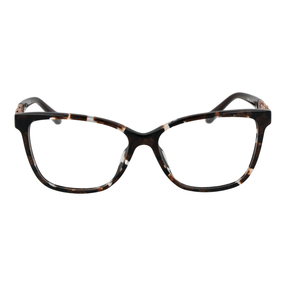 Tortoise shell cat-eye eyeglasses for Women with rose-gold temple accents and clear lenses