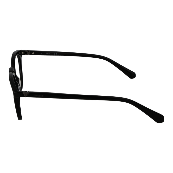 Unisex black full-rim rectangular eyeglasses in plastic with nose pads shown front-facing on neutral background