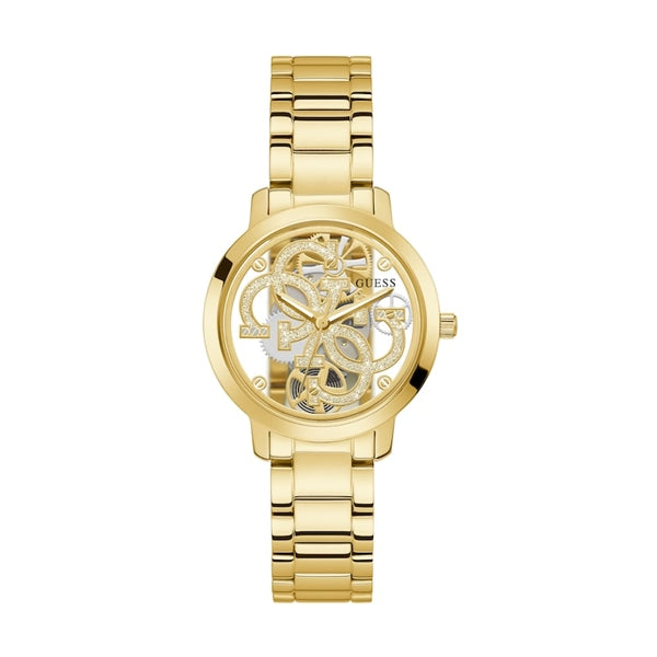 Radiant Gold-Tone Crystal-Embellished Timepiece