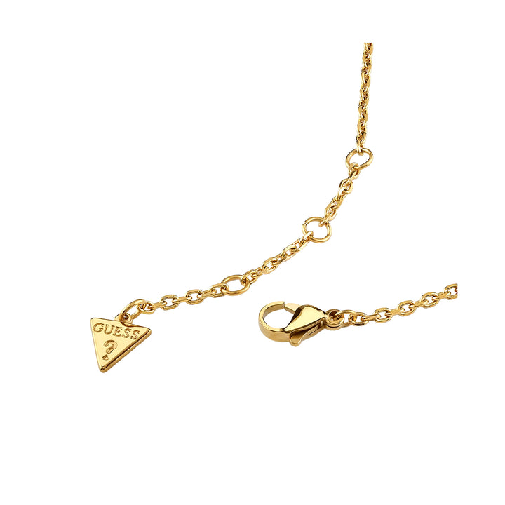 Gold double-chain layered necklace with rhinestone accents and adjustable clasp on neutral background for Women
