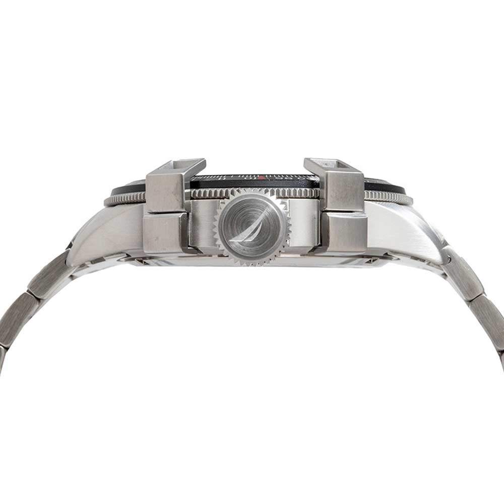 Nautica Chronograph Watch in Silver & Black
