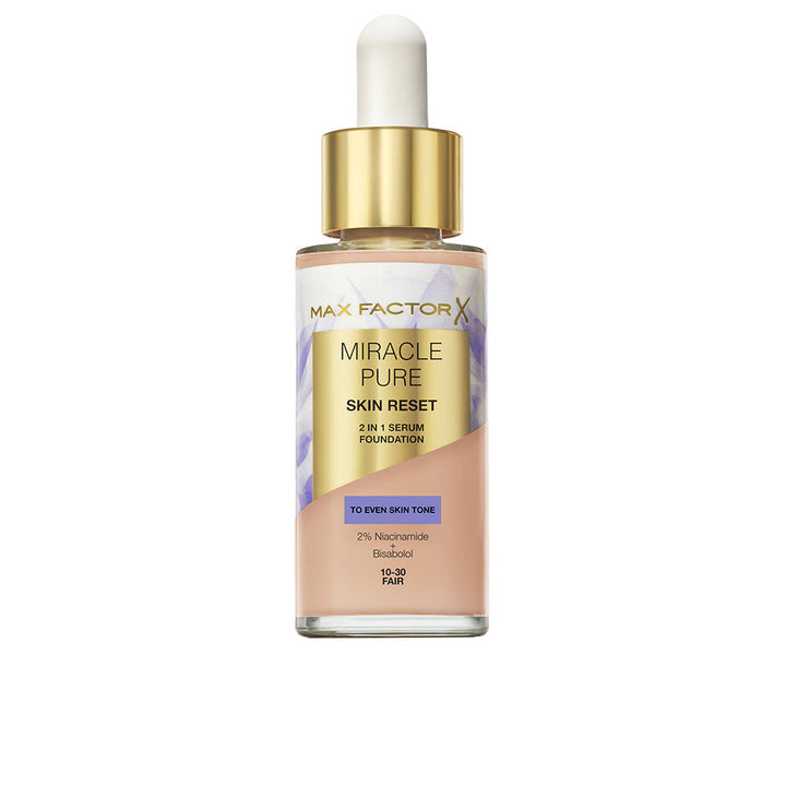 30 ml pump serum foundation in medium shade, satin‑matte finish, Unisex