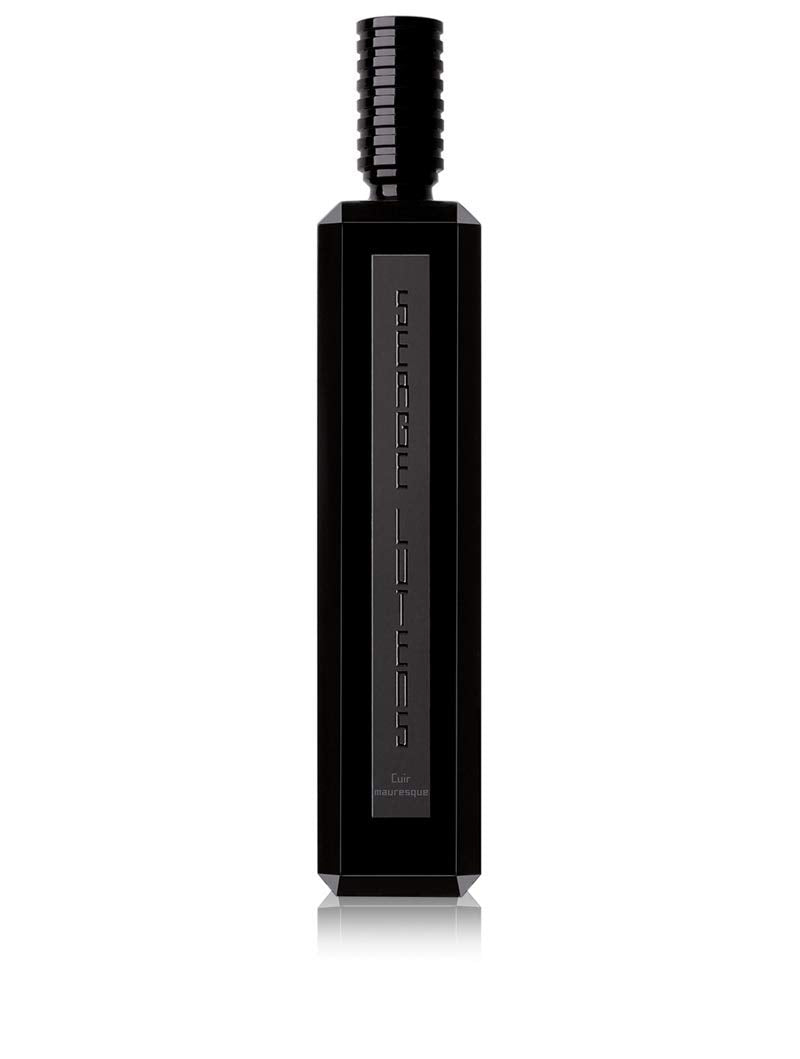 Serge Lutens Cuir Mauresque Eau de Parfum: Black Art‑Déco bottle of leathery, resinous unisex eau de parfum, 100 ml