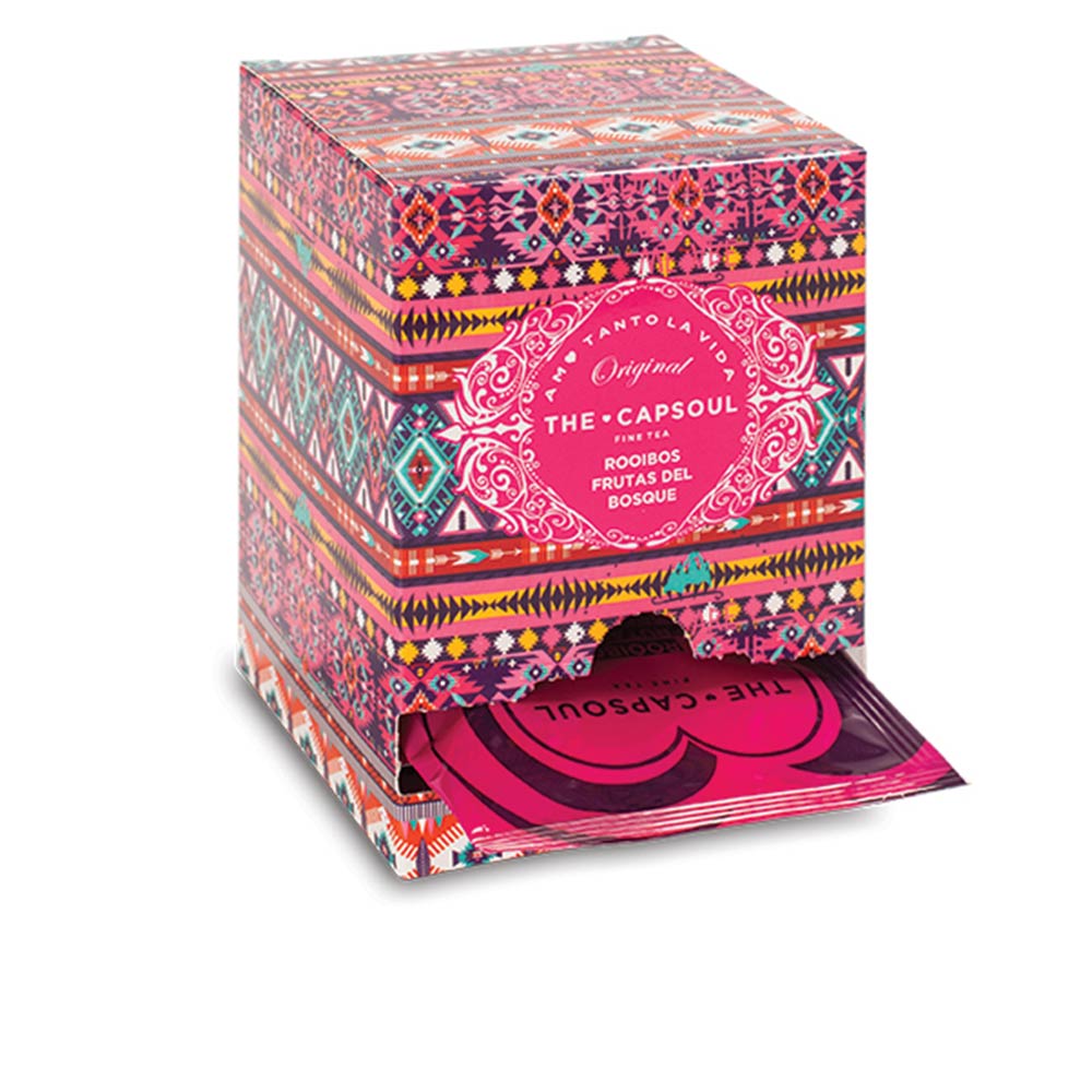 Loose rooibos tea with berry pieces and cornflower petals in a jar, 15-unit pack